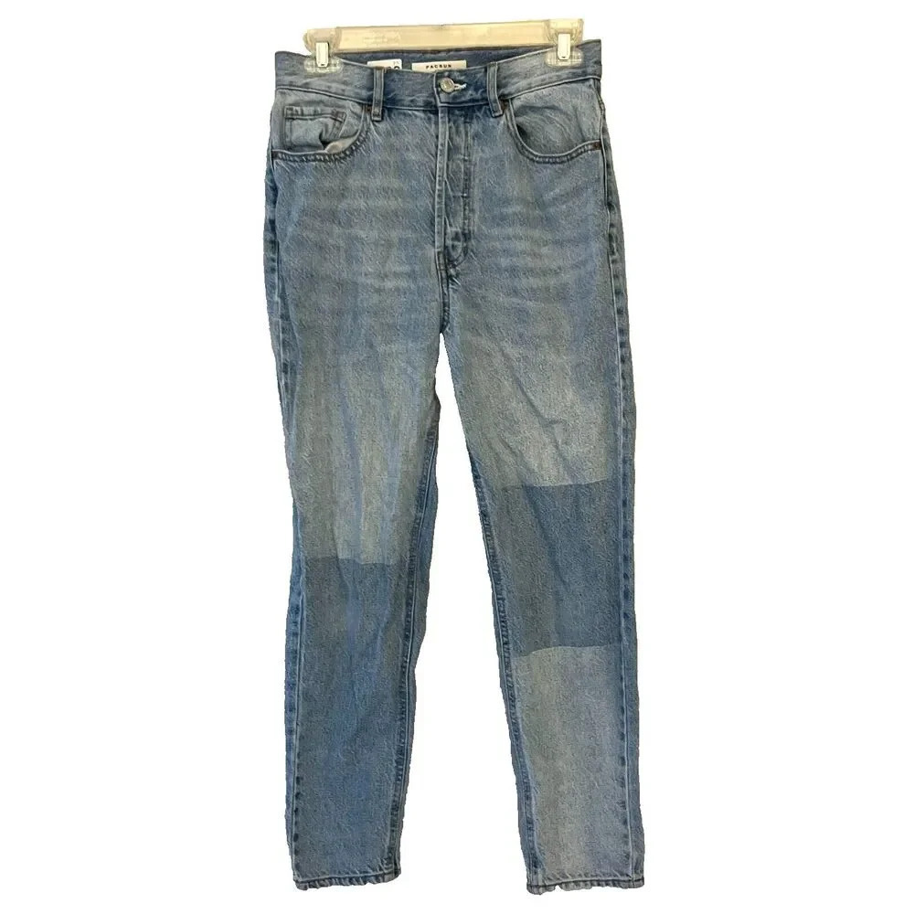 PacSun Womens Blue Denim Jeans 26 Ultra High Rise Slim Button Fly Normcore Boho